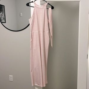 Pink and white jumpsuit!